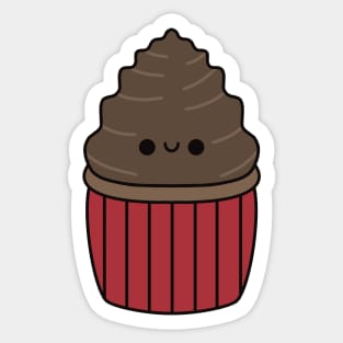 Cute Chocolate Cupcake - Kawaii Cupcake Sticker
